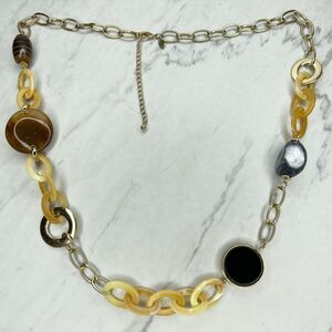 Chicos Gold Tone Chunky Plastic Chain Link Statement Long Necklace ✨